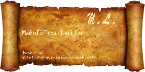 Mahács Leila névjegykártya